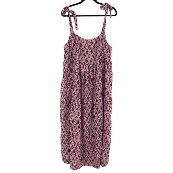 Emerson Fry India Collection Sara Tier Dress Day Flowers Aurora Pink Size Large - Picture 6 of 16